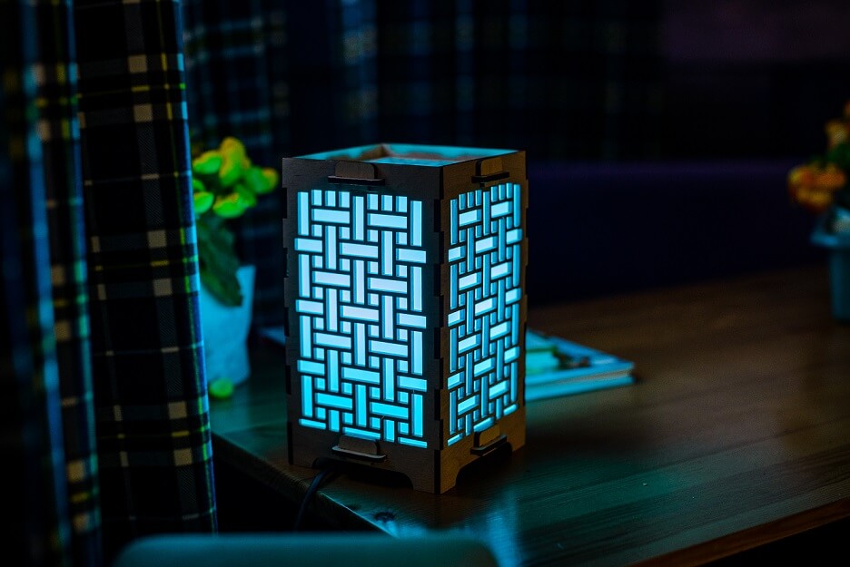 Long Distance Lamp with Geometric Rectangles for family and friends